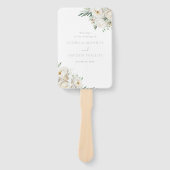Mooi Sage Leaf & Witte Bloem Trouwprogramma Handwaaier (Voorkant)