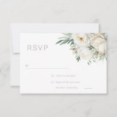Mooi Salie Blad & Witte Bloem Bruiloft RSVP Kaartje (Voorkant)