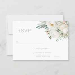 Mooi Salie Blad & Witte Bloem Bruiloft RSVP Kaartje