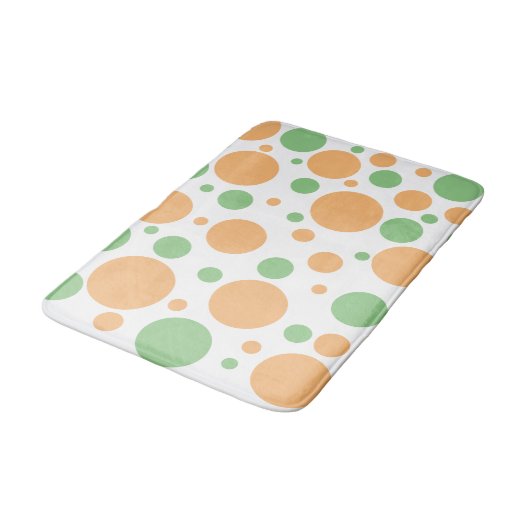 Mooi saliegroen oranje polka stippen badmat (Gekanteld)
