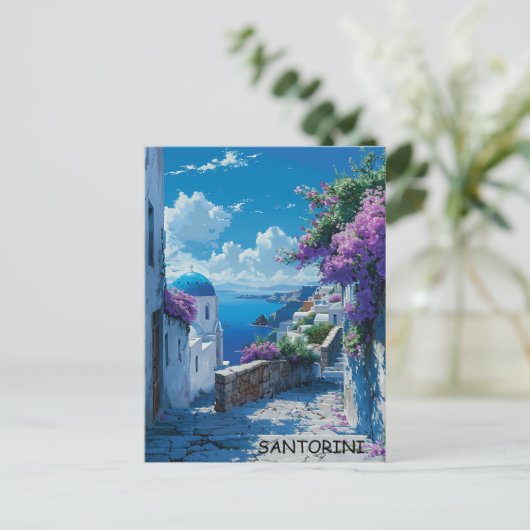 Mooi Santorini Griekenland Ocean Uitzicht Briefkaart (Staand voorkant)