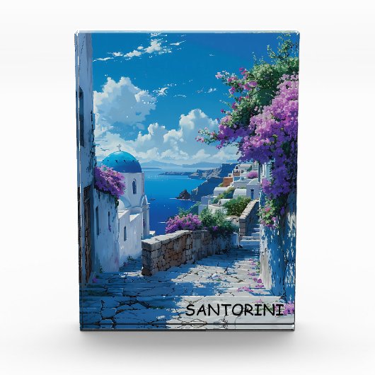Mooi Santorini Griekenland Ocean Uitzicht Fotoblokken (Voorkant)