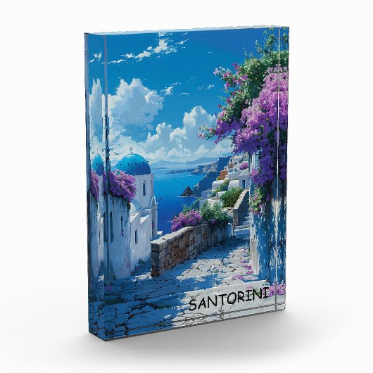 Mooi Santorini Griekenland Ocean Uitzicht Fotoblokken (Links)
