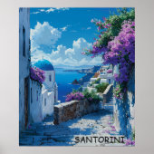 Mooi Santorini Griekenland Ocean Uitzicht Poster (Voorkant)