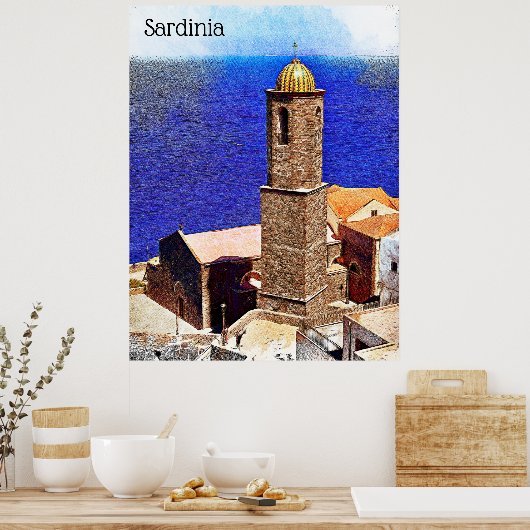 Mooi Sardinië Italiaans eiland Mediterraan Poster (Keuken)