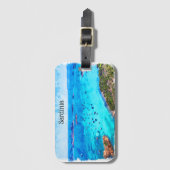 Mooi Sardinië Italië Mediterraan landschap Bagagelabel (Voorkant (verticaal))