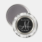 Mooi Save the Date in Silver & White Diamonds Magneet (Voorkant / Achterkant)