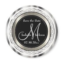Mooi Save the Date in Silver & White Diamonds
