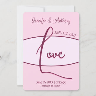 Mooi Save The Date Roze Liefde Bruiloft Kaart