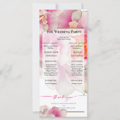 Mooi Scarlet Pioen Bloemen Trouwprogramma (Achterkant)