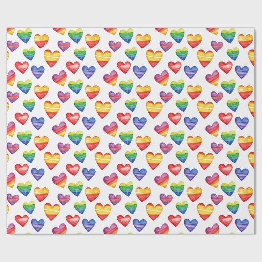 Mooi schattig ontwerp met harten veelkleurig cadeaupapier (Vlak)