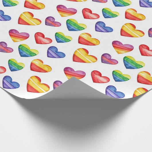 Mooi schattig ontwerp met harten veelkleurig cadeaupapier (Hoek)