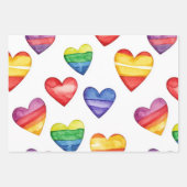 Mooi schattig ontwerp met harten veelkleurig inpakpapier vel (Voorkant 3)