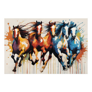 Mooi schilderij van paarden foto afdruk