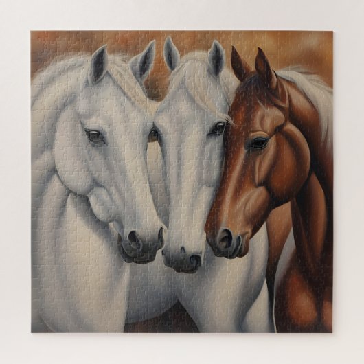 Mooi schilderij van paarden legpuzzel (Verticaal)