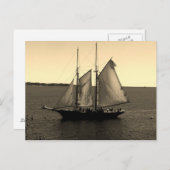 Mooi schip op de oceaan briefkaart (Voorkant / Achterkant)