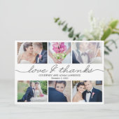 Mooi schrijven bruiloft dank je kaart (Staand voorkant)