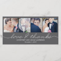 Mooi schrijven bruiloft dank je kaarten - grijs