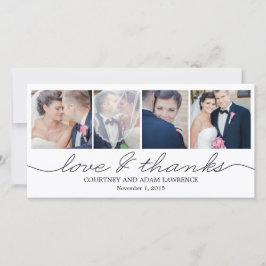 Mooi schrijven bruiloft dank u kaarten - Wit