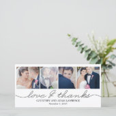 Mooi schrijven bruiloft dank u kaarten - Wit (Staand voorkant)