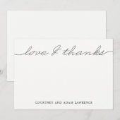 Mooi schrijven Modern Thank You Card Bedankkaart (Voorkant / Achterkant)