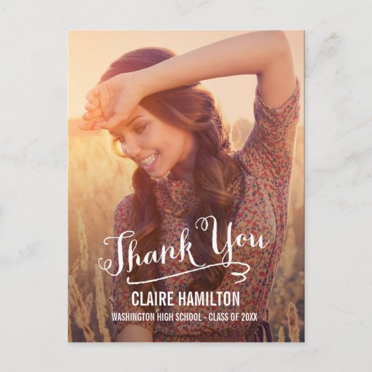 Mooi script Afstuderen dank je kaart (Voorkant)