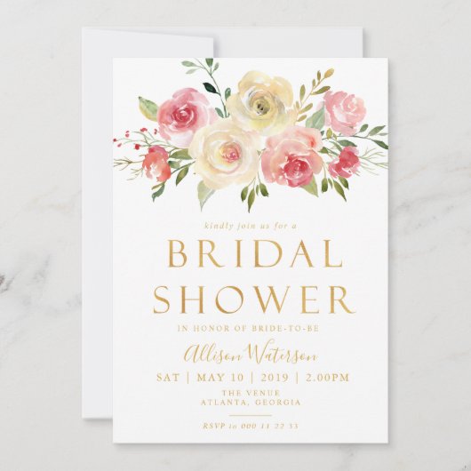 mooi script Bridal douchebelletje Kaart (Voorkant)