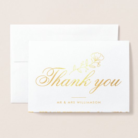 mooi script bruiloft bedankt fotokaart folie kaarten (Voorkant met envelop)