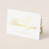 mooi script bruiloft bedankt fotokaart folie kaarten (Voorkant)