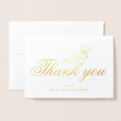 mooi script bruiloft bedankt fotokaart folie kaarten (Voorkant met envelop)