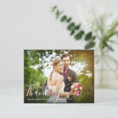 Mooi script | bruiloft dank u briefkaart (Staand voorkant)