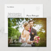 Mooi script | bruiloft dank u briefkaart (Voorkant / Achterkant)