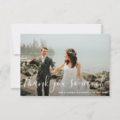 mooi script bruiloft dank u foto bedankkaart (Voorkant)