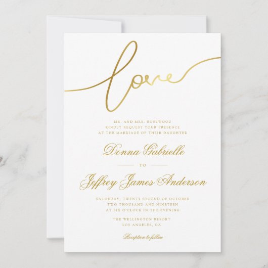 Mooi script bruiloft uitnodiging (Voorkant)