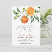 mooi script citrus sinaasappels baby shower kaart (Staand voorkant)