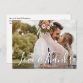 Mooi script | Dank u bruiloft fotokaart Briefkaart (Voorkant / Achterkant)