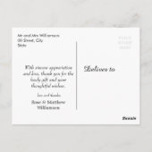 Mooi script | Dank u bruiloft fotokaart Briefkaart (Achterkant)