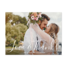 Mooi script | Dank u bruiloft fotokaart