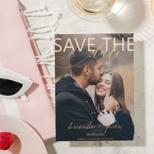 Mooi Script Foto Bruiloft Save The Date
