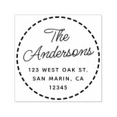 Mooi script + gestikt rond retour adres zelfinktende stempel (Design)