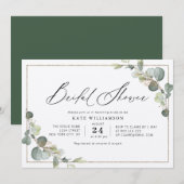 Mooi script groen lijst vrijgezellenfeest kaart (Voorkant / Achterkant)