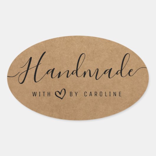 mooi script handgemaakte business hart Sticker (Voorkant)