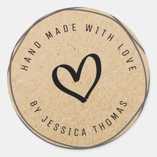 mooi script handgemaakte kraft business Sticker (Voorkant)