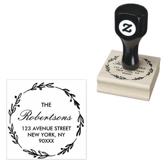 Mooi script huisadres rubberstempel (Gestempeld)