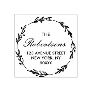 Mooi script huisadres rubberstempel