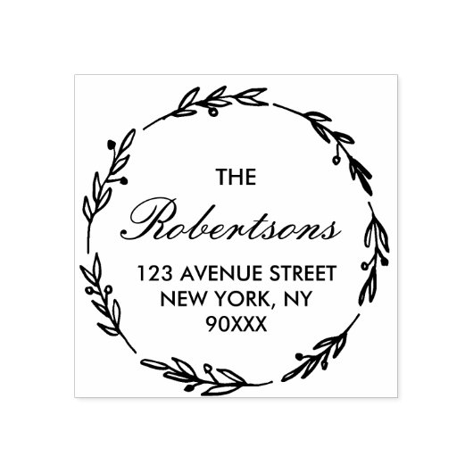 Mooi script huisadres rubberstempel (Afrduk)