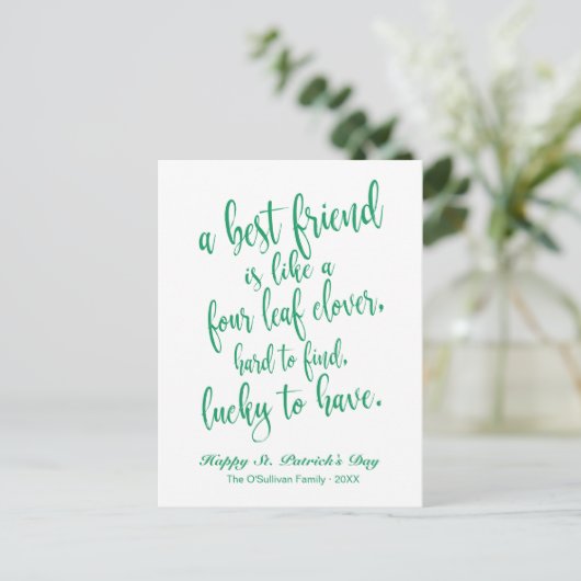 Mooi script Iers spreekwoord St. Patrick's Day Briefkaart (Staand voorkant)