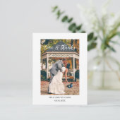 Mooi Script Liefde & Bedankt Trouwfoto Briefkaart (Staand voorkant)