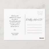 Mooi Script Liefde & Bedankt Trouwfoto Briefkaart (Achterkant)