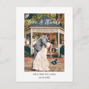 Mooi Script Liefde & Bedankt Trouwfoto Briefkaart